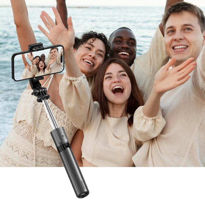 Extendable Selfie Stick Tripod, 4 in 1 Phone Tripod Stand with Detachable Wireless Remote & Phone Holder, 360° Rotating Mini Travel Tripod