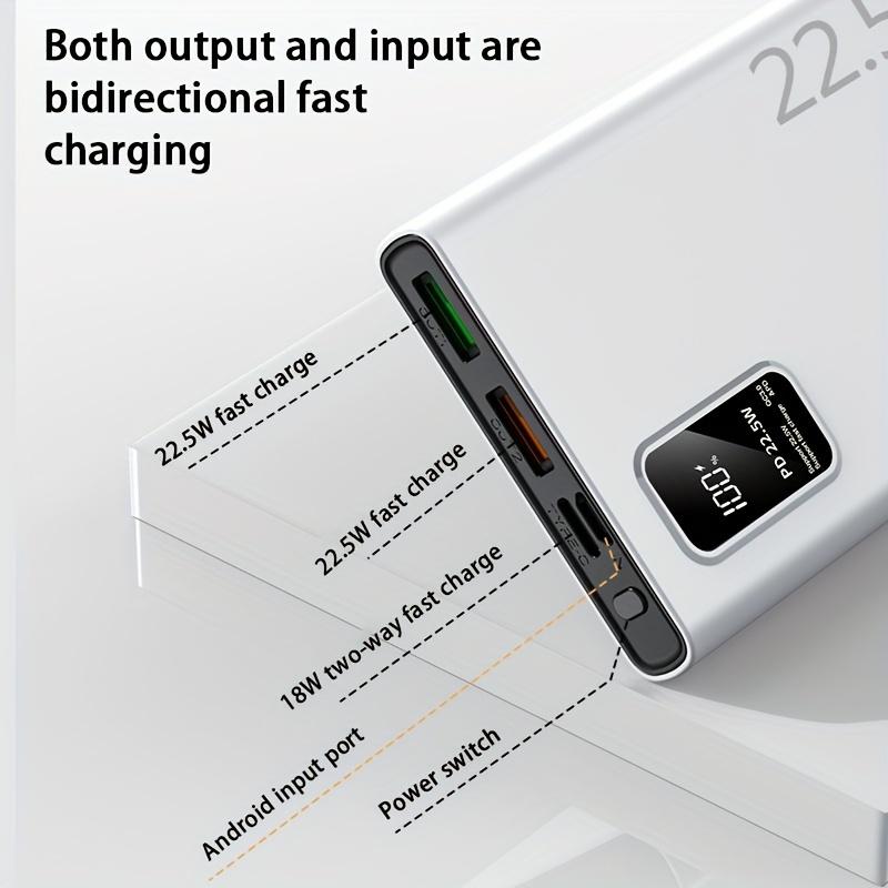 10000MAh Portable Mobile Power Pack,(USB Type-C) Portable Battery Charger, LED Digital Display, Suitable for Outdoor Travel and Emergency Backup Power Bank