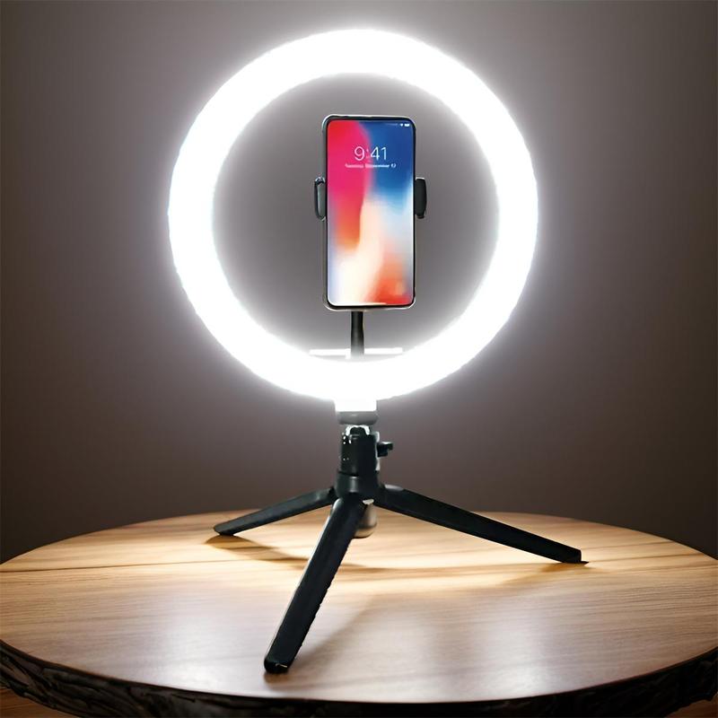 10 Inch LED Ring Light Kit, Selfie Light with Tripod for iPhone Android Smartphone, Camera Flash Light with Tripod, Professional Camera Flash Light for Home Office Use, Room Decor