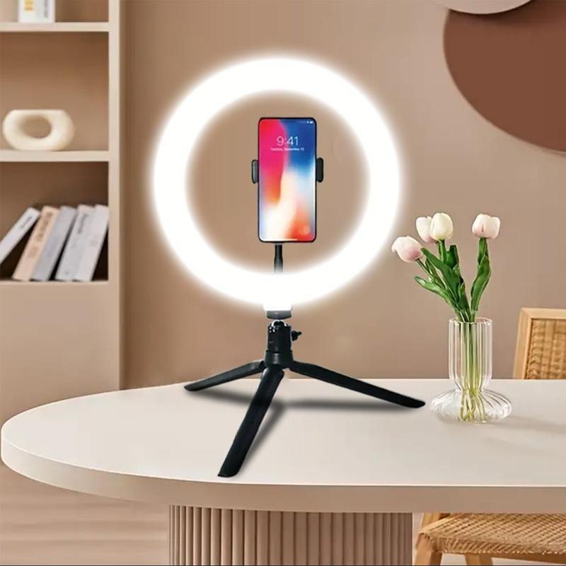 10 Inch LED Ring Light Kit, Selfie Light with Tripod for iPhone Android Smartphone, Camera Flash Light with Tripod, Professional Camera Flash Light for Home Office Use, Room Decor