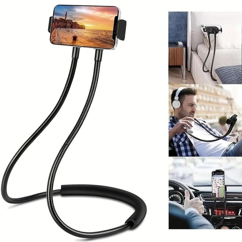 Neck Hanging Phone Holder, Multipurpose Desktop Live Streaming Lazy Neck Phone Holder, Phone Accessories for Bed, Sofa, Car, Selfie, Live