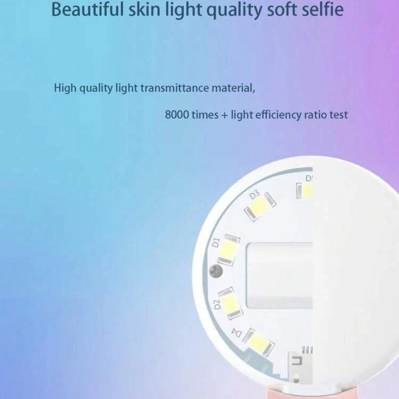 Phone Flash Light Clip, Mini Phone Flash Light, Portable 5 Gear Phone Fill Light, Mobile Phone Selfie Light, Suitable for Mobile Phone, Tablet, Camera, Video, Photography