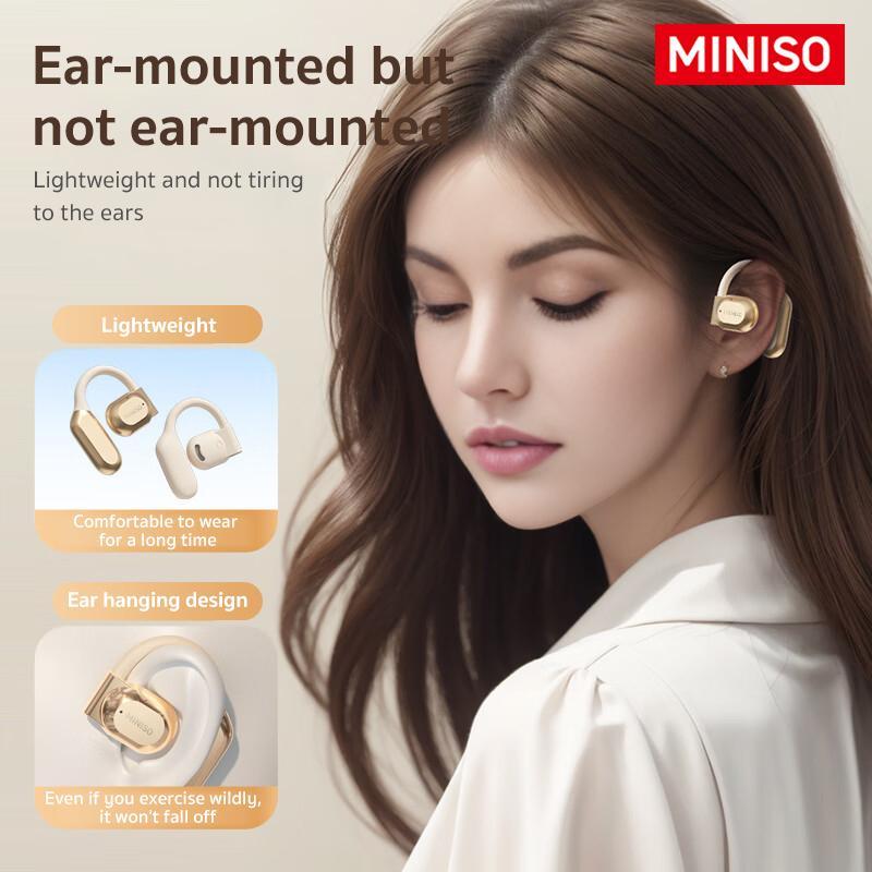 Christmas MINISO X38 Wireless Open Earbud, Noise Cancelling Headphone with Microphone, HiFi Stereo Noise Cancelling Sports Headphone for Electronic Devices