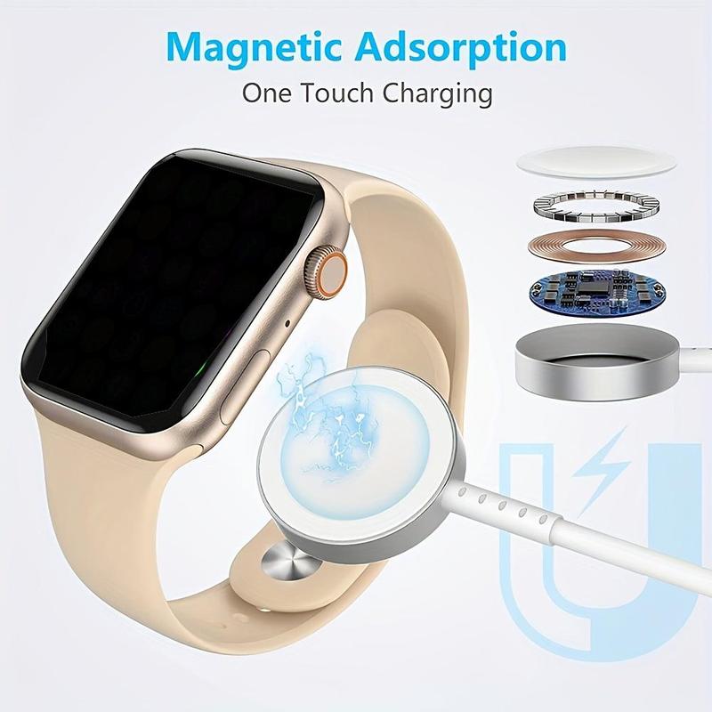 Portable Magnetic Wireless Watch Charger, 1 Count 2.5W Watch Charger, Watch Charging Cable for iWatch Series Ultra 9 8 7 6 SE SE2 5 4 3 2