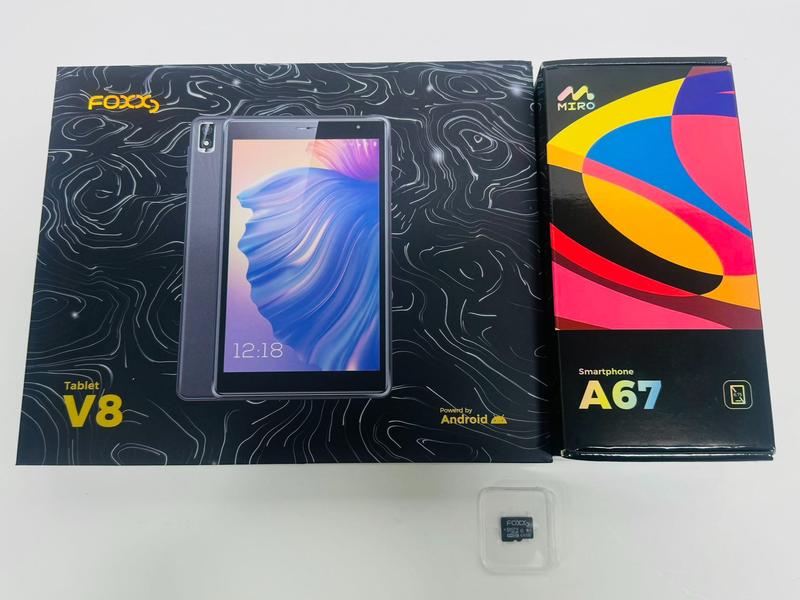 Xmas Special Bundle (Miro A67 Unlocked Smartphone + Foxx V8 Tablet+ SD card)