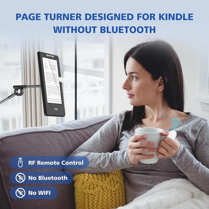 Page Turner for Kindle Remote Control, Page Turner Clicker for Kindle Paperwhite Oasis Kobo E-Book, Page Turning Controller, Kindle Accessories