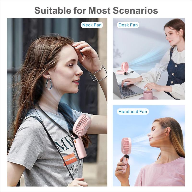 Portable Fan with Phone Holder for Boyfriend Gift, USB Rechargeable Fan Portable Foldable Handheld Fans with Digital Display, Silent Personal Cooling Fan, Mini Fan for Outdoor Travel Office Use