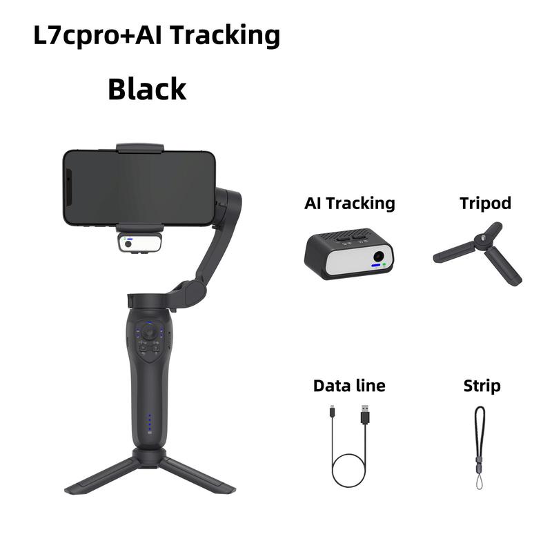 Comitok L7C PRO Gimbal Stabilizer For Smartphones, 3-Axis Phone Gimbal for Android & iPhone 14 13 12 11 Pro Max, Stabilizer for Video Recording with Face Object Tracking, Video Recording Kits, Selfie Phone Holder