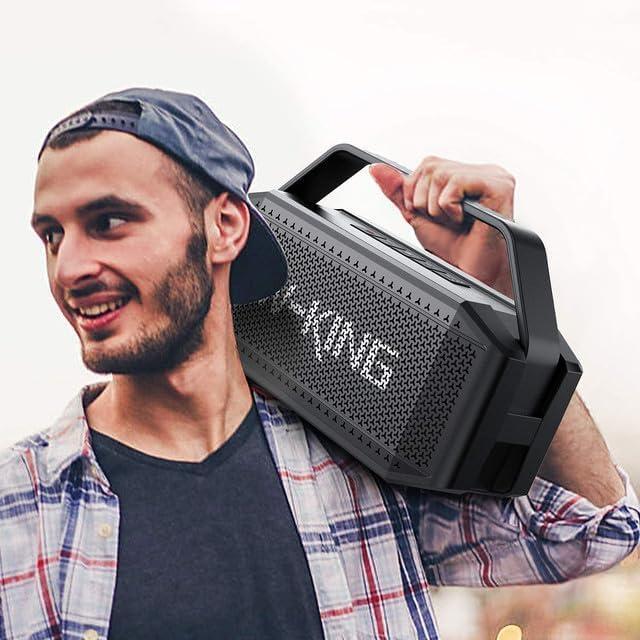 W-KING 60W(80W Peak) Portable Loud Bluetooth Speakers with Subwoofer, Waterproof Bluetooth Speaker Wireless, Deep Bass Pairing 40H Power Bank TF AUX EQ, Large Outdoor Speaker Boombox for Party, Home