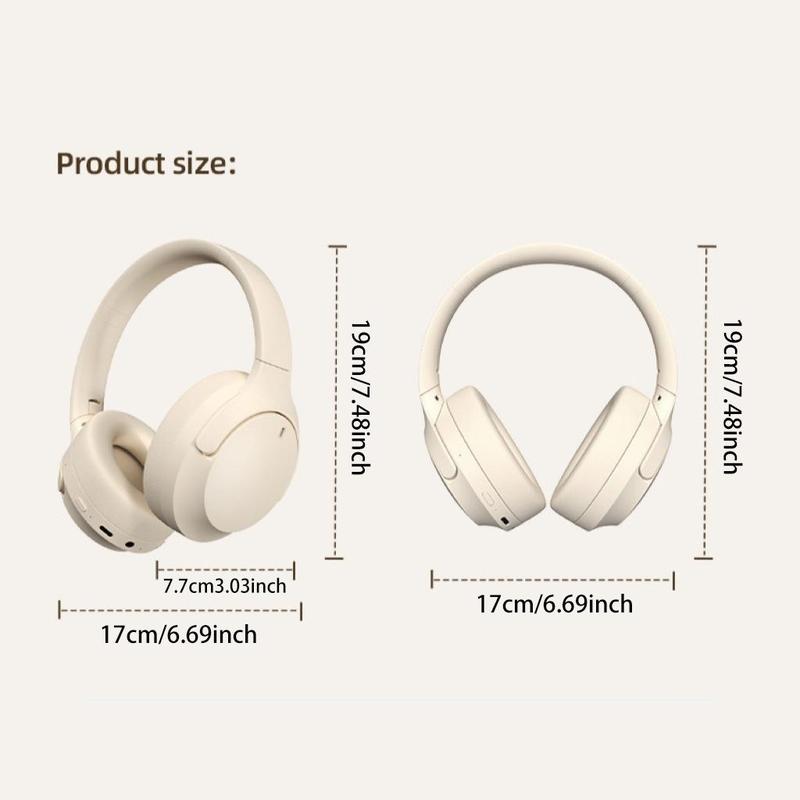 Wireless Over-ear Design Headphone, Noise Cancelling Headphone, Foldable Headset for Mobile Phone, Computer, Travel, Exercise