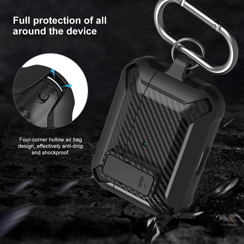 Shockproof AirPods Pro Case with Lock - Compatible with 1st 2nd Gen (2019 2022 2023), Durable Portable Cover for Men & Women