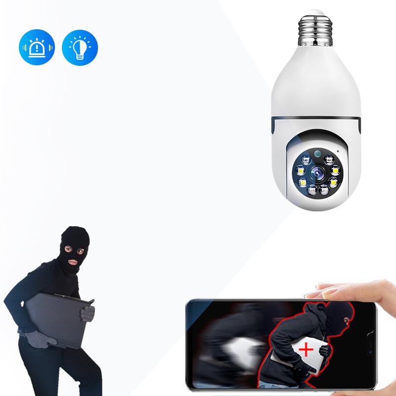 2K 3MP Wireless Bulb Security Camera-5G&2.4G WiFi,360° Degree Panoramic,E27 Light Socket Camera for Outdoor, Wireless WiFi Home IP Camera with Motion Tracking Alarm, Color Night Vision,Two-Way Talk