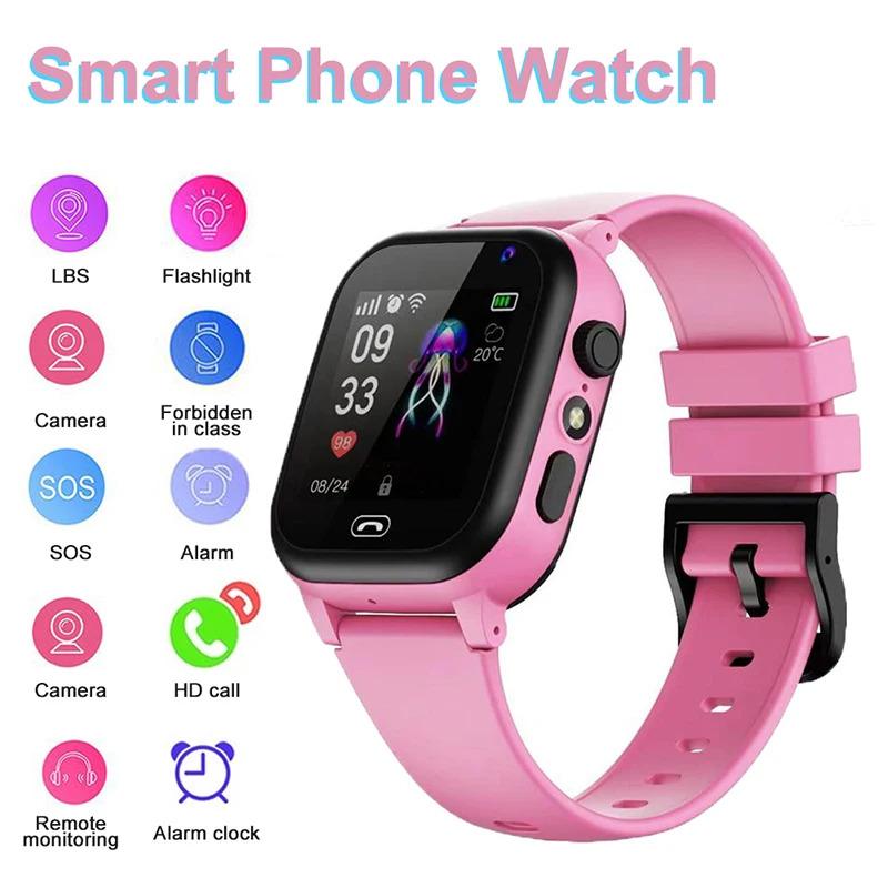 4G kids smart phone watch SOS call lbs tracker SIM card location camera clock waterproof smartwatch Boys Girls gifts