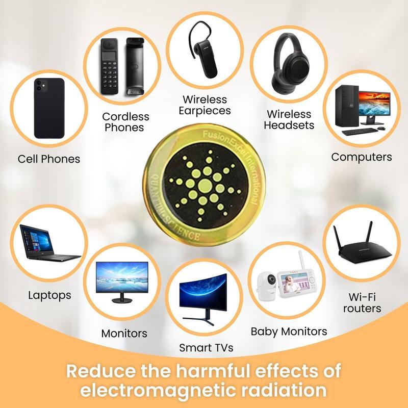 EMF Protection Anti-Radiation Quantum Shield for Phone, Airpods, Fridge, and Laptop - 96.43% Less Mobile Radiation Electronic Accessories EMFProtectionStickers Gold Silver for Devices Smartphone Protective Cellphone Casing Protector Cover Phonecase