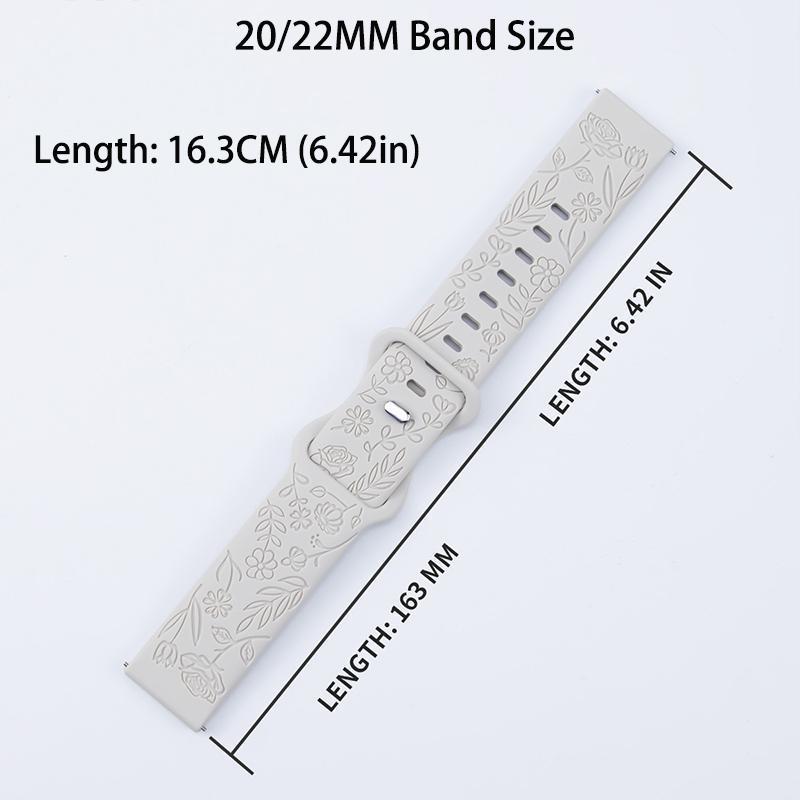 Engraved Pattern Watch Band (Band Only), 1 Count Fashion Watch Band for Samsung Galaxy Watch 6 5 4 Huawei GT 2 3 Pro, Smart Watch Accessories