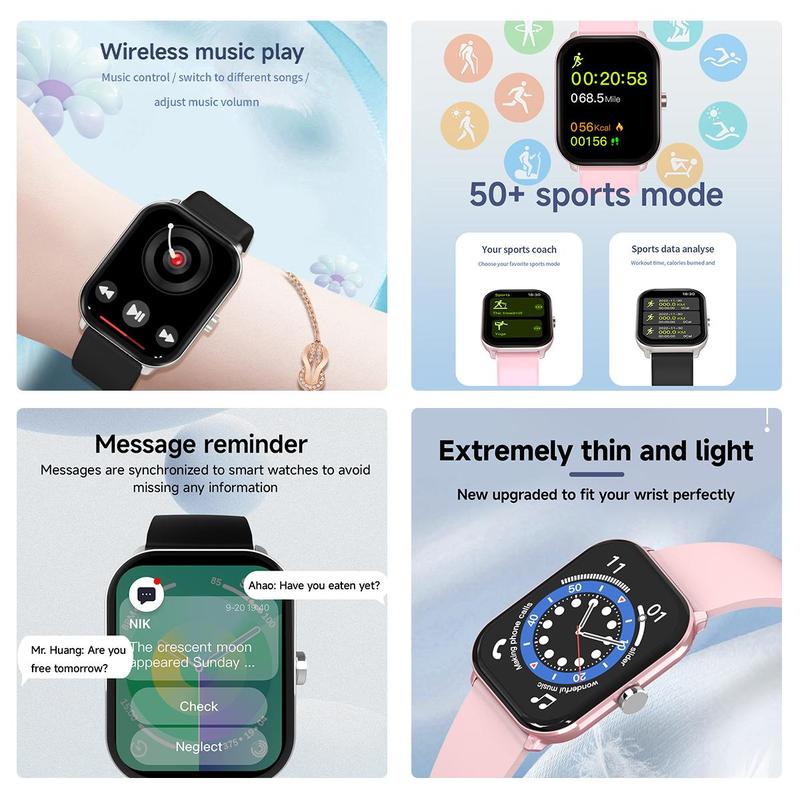 Multifunctional Smart Watch, Fashionable Digital Watch with Multiple Sports Modes, Waterproof Sports Watch for Women & Men