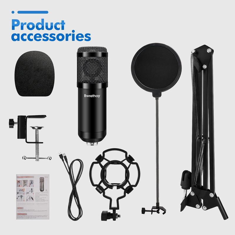 USB Gaming PC Microphone ,Professional Cardioid Plug & Play Mic Microphone Kit，with AdvancedChipset,Computer Condenser Microphone,Tripod & Cantilever Mount & Type-c，Adapter, Gaming Streaming, Recording，Audio,Podcast, ,Singing，Video Accessories, carfooks