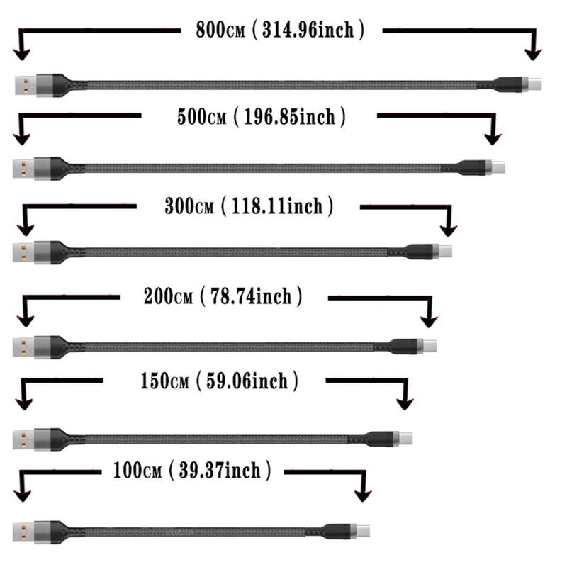 USB to Type-C Charging Data Cable, 5A 2V Charging Cable, Universal Fast Charging Cable for Xiaomi, Samsung, Game Consoles, VR