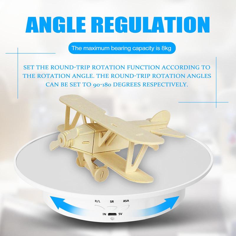 3-speed Photography Rotating Display Stand, 1 Count USB Rechargeable battery Powered 360 Degree Electric Rotating Product Display Turntable, Display Booth for Video Shooting(without Battery)