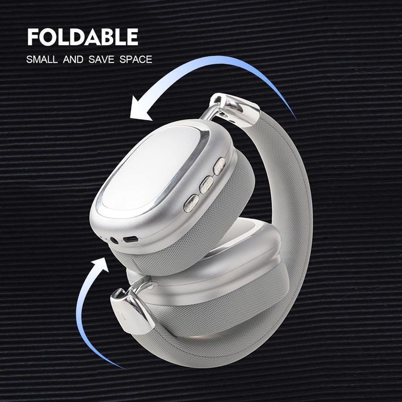 Wireless Headphones with Built-in Mic, Electronic Audio Earbuds for Fall, Wireless Noise Cancellation Headphones, Foldable Gaming Headset for Phones, PC, MP3, Fun Summer Gift, Back to School Gifts, Gifts for Friends