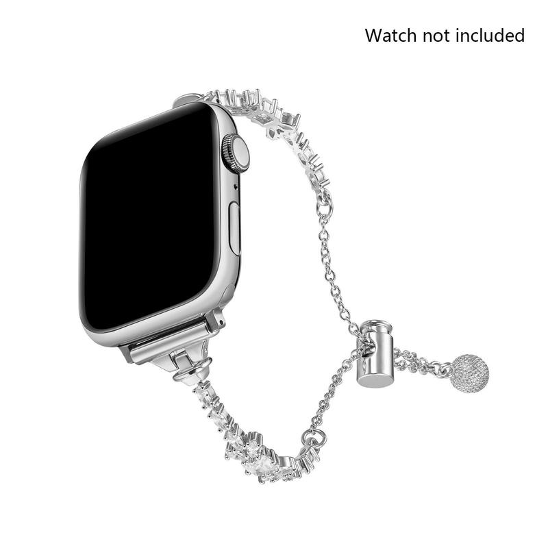 Rhinestone Decor Watch Band (Band Only), Fashionable Watch Band for Women, Replacement Watch Band for Apple Watch