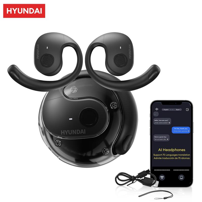 HYUNDAI HY-T26 Pro Wireless Headphone, Open Ear Design Bluetooth-compatible Earphone, Earbuds for Listening To Music & Calling