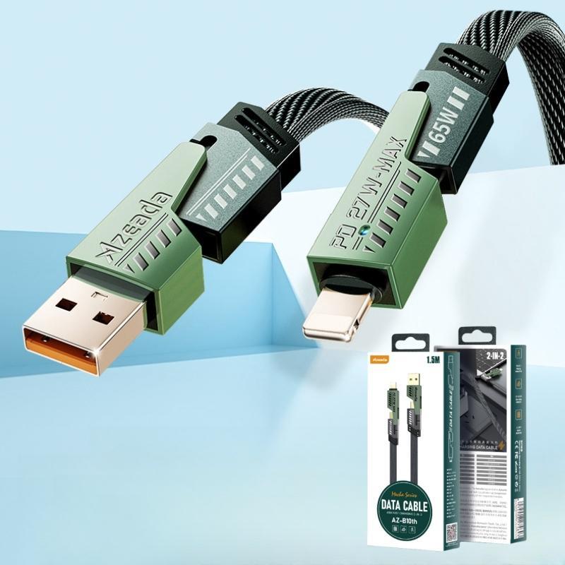 65W 4 in 1 Data Cable, Multifunctional Fast Charging Cable, Universal Multi-functional USB Cable for iPhone Huawei Android