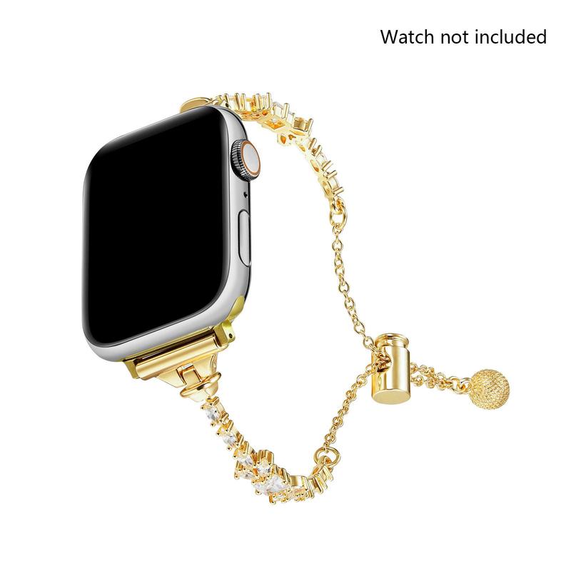 Rhinestone Decor Watch Band (Band Only), Fashionable Watch Band for Women, Replacement Watch Band for Apple Watch