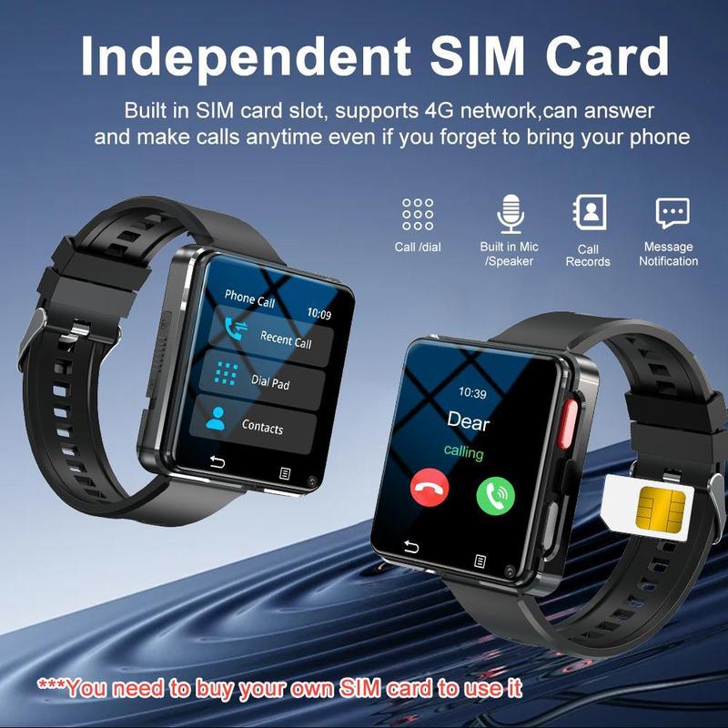 Multifunctional Smart Watch, 1 Count Fashionable Digital Watch with Built-in Card Slot for Inserting SIM Card to Make & Receive Calls, USB Rechargeable Smart Watch with HD Dual Camera & Multiple Sports Modes, Smart Watch