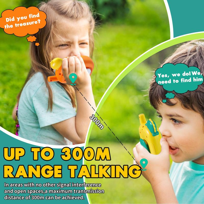 2-Pack Kids Walkie Talkies – 1000 Ft Range – Fun Communication Toys for Boys & Girls – Outdoor Adventure Toys for Toddlers & Children