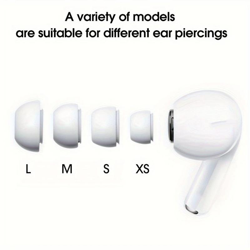 Soft Silicone Earbuds Earphone Tips, 1 Pair Earplug Cover with Pressure Relief Hole, Portable Earphone Case Compatible with Airpods Pro 1 2 L M S XS Size Headphone