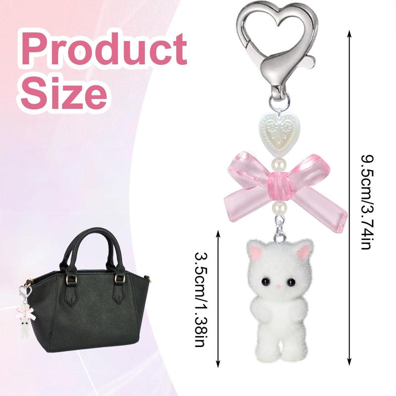 Cute Cat Design Phone Chain, Lovely Bow Decor Phone Lanyard, Fashion Phone Charm for Women & Girls, Phone Decoration Accessories for Phone Case