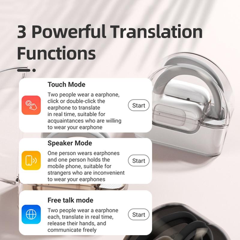 Language Translator earphones Real Time, 2-Way Translation Earbuds In 144 Languages, Portable Translation Headset With APP For Music And Calling, For IOS & Android