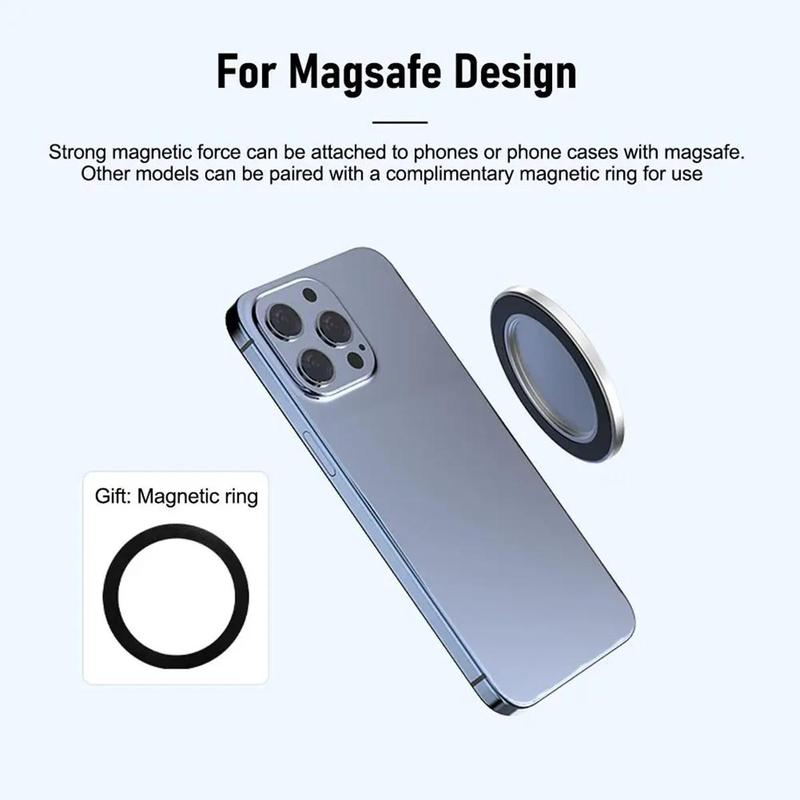 Magnetic Phone Selfie Mirror, Portable Phone Back Selfie Mirror with Storage Box & Magnetic Ring & Cleaning Cloth, Phone Accessories for Most Phones