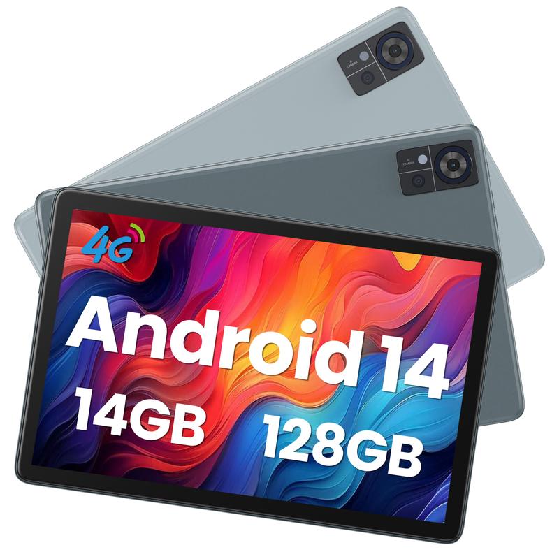 2025 Newest Android 14 Tablet 4G Cellular, 5G WIFI Tablet 10.1 Inch Incell HD Screen, 14GB RAM(8+6 Virtual)+128GB ROM+1TB Expandable, 2 in 1 Tablet Octa-Core 7000mAh Battery, Bluetooth