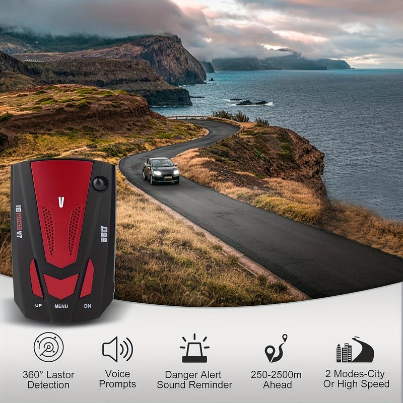 16 Band Advanced Car GPS Detector-360 ° Anti-GPS Camera Laser Radar Detector with Voice Alarm, Real-Time Threat Alarm and Enhanced Safety Function to Ensure Safe Driving