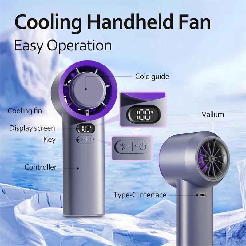 USB Rechargeable Handheld Fan, High Speed Fan with Digital Display, 100-speed Adjustable Small Fan with Long Battery Life, Portable & Durable Mini Fan for Outdoor Travel