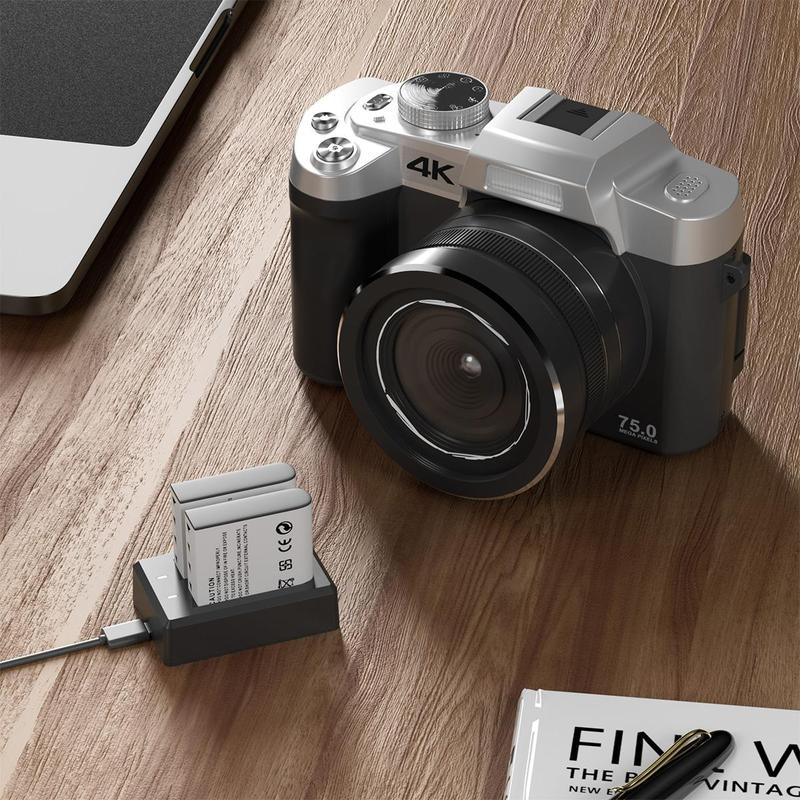NP-40 Rechargeable Battery Pack, 2 Counts 1500mAh Rechargeable Battery with USB Dual Charger & Cable, Camera Accessories for Video Camera Camcorders