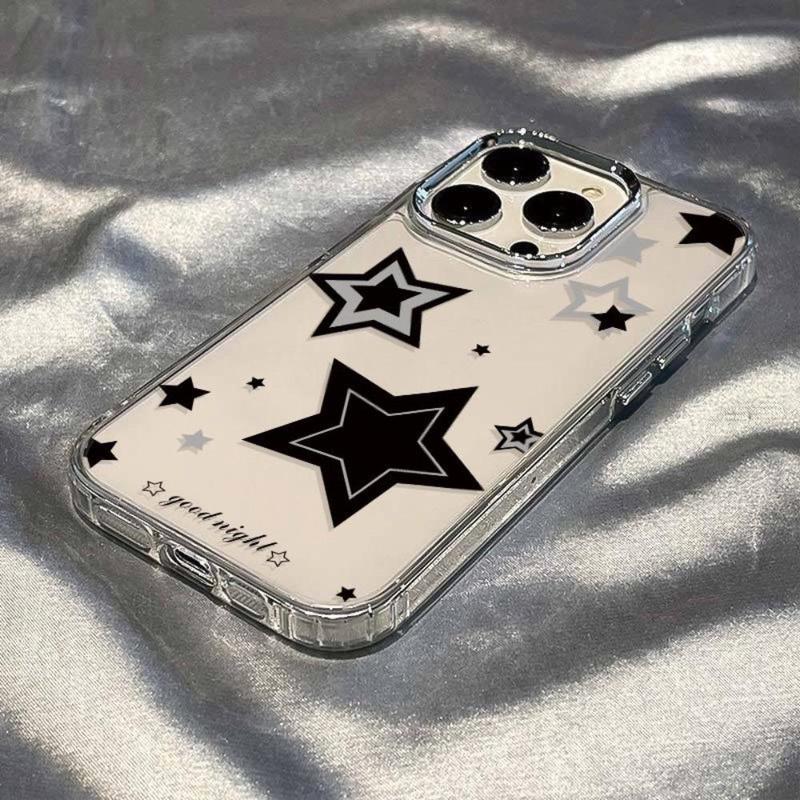 Star Pattern Clear Phone Case for Summer, Decorative Phone Protector Cover Compatible with iPhone, Shockproof Phone Cases for iPhone 11 12 13 14 15 Pro Max Phone Cases