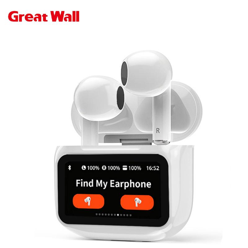 Original GreatWall ANC Display Screen LCD Wireless Bluetooth Earphones Battery Display Screen ENC Noise Cancelling Headphones Audio Electronic