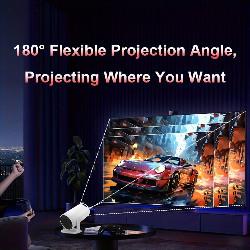 HY300 Full HD Projector, 4K Support, Android 11.0, 200-499 ANSI Lumens, 180° Adjustable Projection, 3D Ready, LCD Display, USB Powered, Button Control, 4:3 Aspect Ratio, Home and Outdoor Cinema Mini Wi-Fi Android Portable Projector