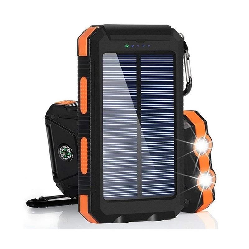 Portable 16800 27000mAh Solar Power Bank for All Cellphones, Waterproof Battery Pack, Outdoor External Backup Power Charger with Dual USB Outputs and LED Flashlight, Perfect for Camping and Travel Smartphone