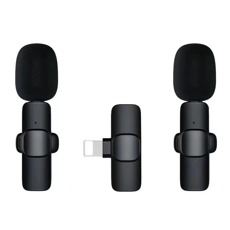 2 pcs Wireless Lavalier Microphones for iPhone, Android, iPad - Mini Wireless Clip-on Microphones Crystal Clear Sound Quality for Recording, Live Streaming,Vlog Audio Lightning Usb Port Smartphone lapel microphone