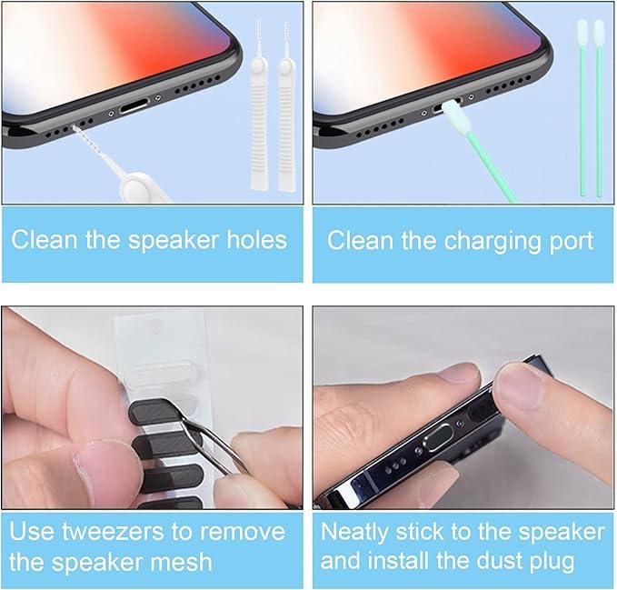 Dust Plug for iPhone, Compatible with iPhone and AirPods, Lightning Port Plug Protector Charging Port Anti Dust Cover Includes Speaker Cover