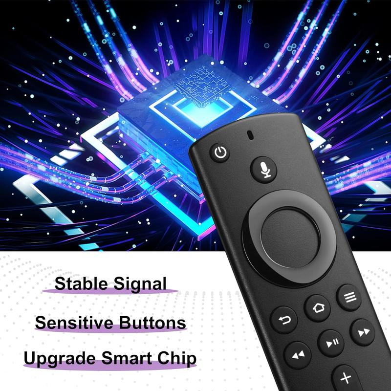 AAA Batteries Required Voice Remote Control, Universal Voice Remote Control, 2nd Gen Voice Replacement Remote Control Compatible with Second Generation Smart TV Cube for Fire TV Stick 4K (without Battery)