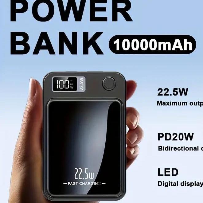 Magnetic Wireless Powerbank 10KmAh, 22.5W PD20W Fast Charge For IPhone17 16 15 14 13 12&Android Mobile Phones, (USB Type-C) Portable Charger, LED Digital Display, Suitable For Outdoor Travel And Emergency Backup Mobile Power Supply