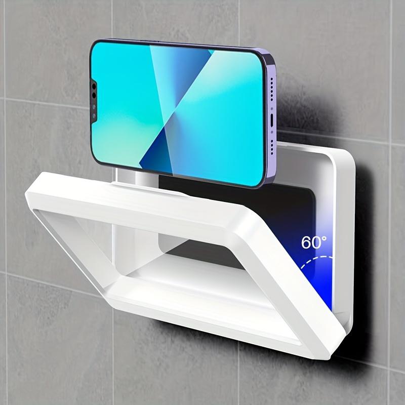 Adjustable Shower Phone Holder, Water-Resistant Wall Mount Stand, Touch Screen Bathroom Phone Case, Compatible with iPhone & Smartphones Up to 6.8