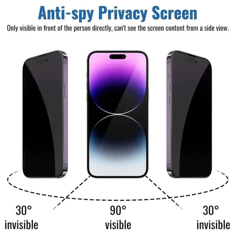 Privacy Screen Protector, 3 Counts set Tempered Glass Cellphone Screen Protector, Screen Protectors, Phone Accessories for iPhone Series, Mobile Phone Monitor Protective Film, Tempered Glass Film, Summer Gift