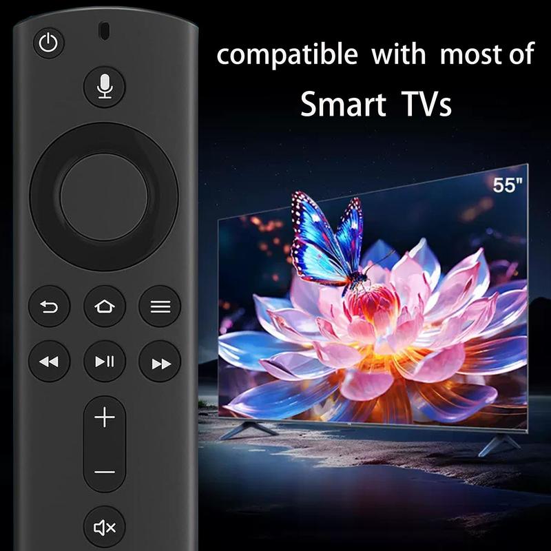 AAA Batteries Required Voice Remote Control, Universal Voice Remote Control, 2nd Gen Voice Replacement Remote Control Compatible with Second Generation Smart TV Cube for Fire TV Stick 4K (without Battery)