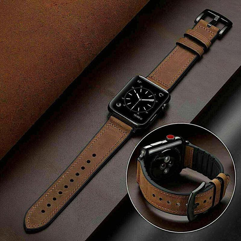 Leather Silicone Wearable Watch Band For Apple Watch Series 9 8 7 6 5 4 3 2 38 40 41 42 44 45 49mm iWatch Accessories